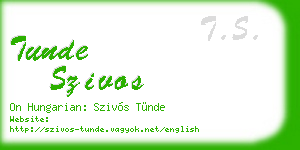 tunde szivos business card